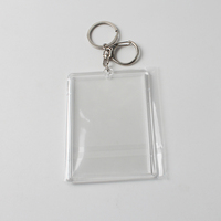 Porte-clés en acrylique double face vierge pour photo, personnalisable avec anneau de suspension pour insertion de photo
