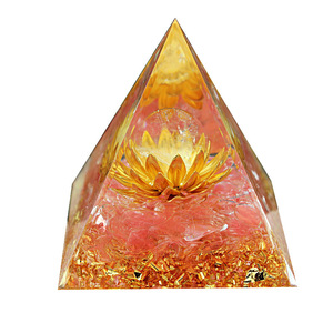 Crystal Epoxy Pyramid 5cm Feng Shui Desk Decor <b>Lighted</b> Resin Craft Gift - Product Image 5