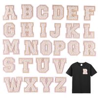 Étiquette en tissu brodée en soie dorée, accessoires de patch DIY en chenille, lettres brodées, style anglais, Han