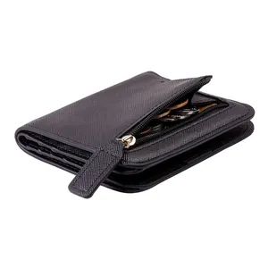 RFID Blocking Wallet Women's Small Compact Bifold Leather Purse Front Pocket Mini Wallet
