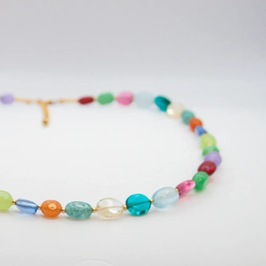 Wholsale Premium Quality Handmade Custom Jewelry Minimalist <strong>Necklace</strong> Crafted From Mixed Green and Blue Natural Stone Beads - Product Image 5
