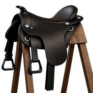 Selle de course anglaise en cuir véritable européen BS International NA63, en bois de bambou, respirante, durable, confortable et éco-responsable pour chevaux - Product Image 6