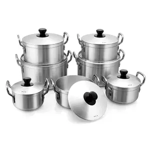 Hot Sales Pot Set 16-28cm Thin Sanding Aluminum Soup Pot Kitchen Specific Cookware Pot Set
