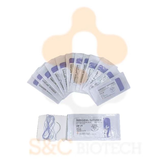 Veterinary hospital sutures suppliers Polyglycolic acid PGA PGLA PDO Polydioxanone Nylon with needle surgery consumables