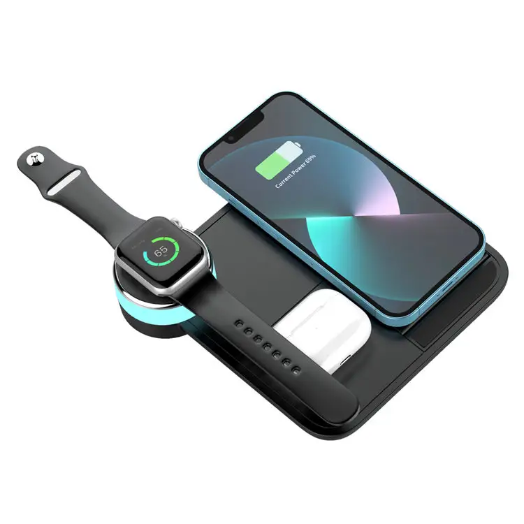 Hot Sale 4in1 Qi Wireless Charger For Apple Watch iPhone 13 Pro Max Fast Charging Dock Station For Airpods Pro Samsung Xiaomi