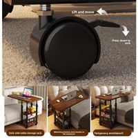 Table de chevet mobile réglable en hauteur, bureau d'étude/bureau pour étudiant, utilisation à domicile, panneau MDF