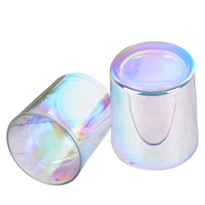 The high quality Luxury Rainbow 9 oz Iridescent Glass Candle Jars
