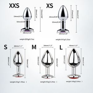 3Pcs/Set S M L Metal <strong>Anal</strong> Plug <strong>Stainless</strong> Butt Plug Fetish Adult <strong>Anal</strong> <strong>Sex</strong> <strong>Toys</strong> Heart Crystal Jewelry <strong>Anal</strong> Butt Plug for Men Woman - Product Image 2