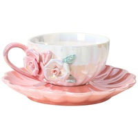 Nouvelle tasse à café en céramique sculptée à la main avec motif floral, design minimaliste moderne, haut de gamme, idéale pour la maison, le bar ou le restaurant