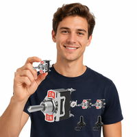 Interrupteur à bascule moyen KN3(C)-103 ON-OFF-ON SPST 3P avec 3 bornes à vis 20A Max. Current Smart