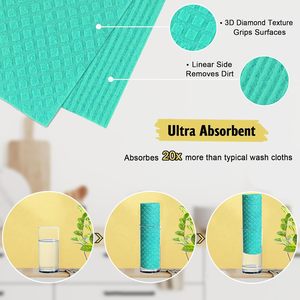 Paños de Cocina Suecos Reutilizables, Paño Ultra Absorbente para Lavar Platos, Paño de Esponja de Celulosa, <span class=keywords><strong>Trapo</strong></span> de Limpieza - Product Image 2