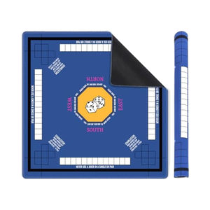 Nappe de Mahjong Bleue Nine-Marsh 31,5'x31,5' – Housse Antidérapante pour Mahjong, Poker, Tuiles, Dominos – Tapis de Table pour Jeux de Société - Product Image 1