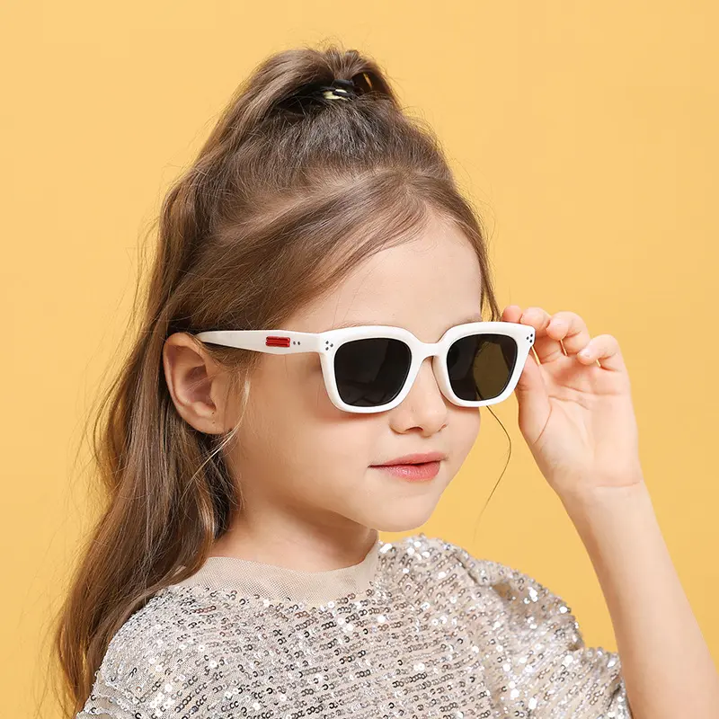 2024 TPEE 실리콘 편광 렌즈 사각 프레임 눈 보호 어린이 선글라스 학생 선글라스