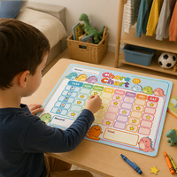 Tableau magnétique de suivi des bonnes habitudes et de récompenses pour enfants, favorisant l'autodiscipline et la propreté