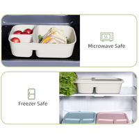 Boîte à lunch en silicone réutilisable 3 compartiments portable de qualité alimentaire pour enfants Bento Durable étanche pour la cuisine