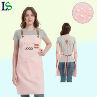 Tabliers de cuisine en toile rose réglables avec poches, personnalisables avec logo, pour la restauration, les chefs, les barbiers et les salons de coiffure, pour la cuisine et le barbecue, vente en gros