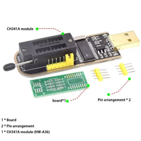 Placa de Desarrollo USB CH341 Serie 24/25 para EEPROM Flash BIOS + Clip de Prueba SOIC8/SOP8 + Adaptador de 1.8V + Adaptador SOIC8 Kit DIY