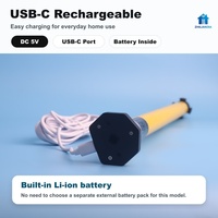 Moteur tubulaire en aluminium de luxe A-OK AM25-1/25-ES-E avec batterie rechargeable intégrée pour stores enrouleurs motorisés silencieux pour bureau