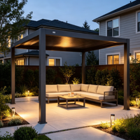 Pergola en aluminium à lames orientables motorisées, imperméable, bioclimatique, pour jardin, cour, patio, pavillon en aluminium