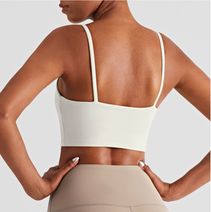 Haut de yoga extensible WX1418 effet seconde peau avec rembourrage amovible, soutien-gorge de sport intégré pour femme, hauts de sport, vêtements de sport - Product Image 3