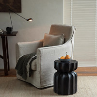 Table basse en bois moderne PurelyFeel avec design sculpté en racine, idéale pour salon et usage commercial, facile à nettoyer