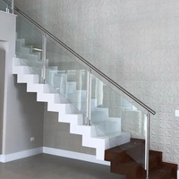 Clôture en verre moderne pour balcon et jardin, poteau carré en acier inoxydable, garde-corps en verre trempé transparent, résistant à la rouille, intérieur/extérieur