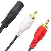 Connecteur plaqué or anti-oxydation, câble audio 3,5 mm femelle vers 2 RCA pour boîtier TV et équipement audio