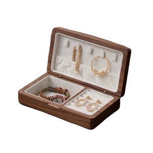 CSL Wholesale eco-friendly Wooden Jewelry Box Earring Rings Bangle Bracelet Velvet Jewelry Organizer Necklace Storage for lady