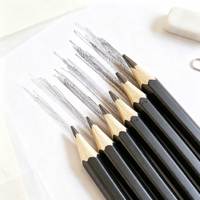 Crayons en bois personnalisés avec logo et forme, mine noire HB 2B 6B-10H, 7 pouces, emballage OEM pour papeterie en gros, certifiés EN71 ISO