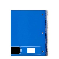 Cahier à spirale large ligné de 70 feuilles, lot de 5 paquets avec couverture en papier de couleurs unies assorties pour un usage professionnel