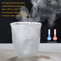 Taza de Vidrio de Doble Pared de Borosilicato Resistente al Calor, Taza Aislada para Café, Té, Espresso, Latte, Bebidas Frías y Calientes