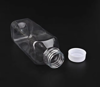 Bouteille d'eau minérale en plastique vide de 250 ml, 350 ml, 400 ml, 475 ml, 500 ml, bouteilles d'eau potable en PET, forme carrée, bouteille de boisson pour jus