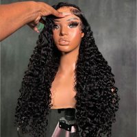 Perruques bouclées sans colle densité 180, en cheveux humains bruts, Lace Front, cheveux vierges brésiliens, perruques 360 Full Lace en cheveux humains pour femmes noires