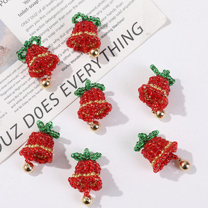 Abalorio Navideño con Cuentas |   Colgante de árbol de Navidad con cuentas de cristal hechas a mano para la creación de joyería DIY, decoración de ropa y festividades. - Product Image 4