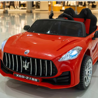 Mobil Sport Anak Bertenaga Baterai 12V, Plastik, Dapat Dikendarai, Remote Control, Aplikasi Pintar, Suspensi 4 Roda, Lampu Belakang LED, untuk Usia 3-8 Tahun
