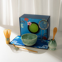 Ensemble cadeau de matcha de qualité supérieure Astief, kit de cérémonie du matcha de style japonais, bol à matcha, fouet, kit à thé pour les amateurs de matcha