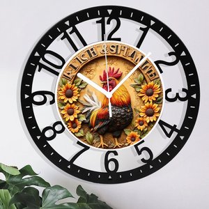 25cm Round Iron <strong>Clock</strong> Featuring a <strong>Lock</strong> and Key Icon - Product Image 5