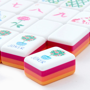 Tuiles <span class=keywords><strong>de</strong></span> Mahjong Florales Superposées Orange Rose <span class=keywords><strong>de</strong></span> Luxe Personnalisées – Vente <span class=keywords><strong>en</strong></span> Gros, Cadeau Boutique, Ensemble <span class=keywords><strong>de</strong></span> Tuiles <span class=keywords><strong>de</strong></span> Mahjong Américaines pour Soirées <span class=keywords><strong>de</strong></span> Jeu - Product Image 4