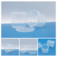 Boîte de rangement transparente en PP recyclable pour bijoux, bagues, clous d'oreilles, petites pièces, organisateur cylindrique
