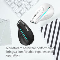 Ratón Vertical Inalámbrico OEM Personalizado de Triple Modo 2.4G +2BT, Ergonómico, RGB, Recargable, para Oficina y Juegos, 8 Botones, para PC y Portátil