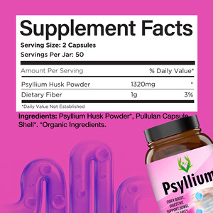 Best Selling Psyllium Capsules Encourages Healthy Weight Loss Naturally Nutritional Support for Metabolism Capsules - Product Image 2