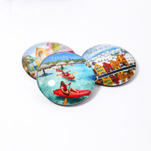Imanes de Refrigerador Personalizados al por Mayor, Diseño de Ciudad Turística, Recuerdo, Imanes Redondos de Cristal para Refrigerador - Product Image 4