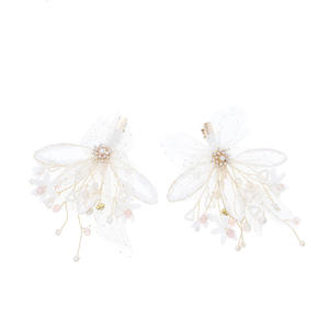 Accessoires de <span class=keywords><strong>cheveux</strong></span> de mariée coréens, barrettes en maille dorée, 2 pièces, pince latérale, robe de demoiselle d'honneur, tête de fille - Product Image 4