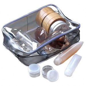 Pochette transparente personnalisée avec logo pour femmes, en PVC, pour articles de toilette, maquillage, cosmétiques, avec fermeture éclair - Product Image 6