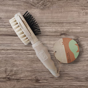 Double Sided <b>Pet</b> Grooming <b>Brush</b> For Cats Soft Bristles And Black Pins Plastic Handle Eco Friendly Design - Product Image 4