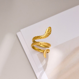Anello a <span class=keywords><strong>Serpente</strong></span> in Acciaio Inossidabile per Donne, Fascia Regolabile a Forma di <span class=keywords><strong>Serpente</strong></span>, Gioiello Unico e Distintivo, Idea Regalo - Product Image 4