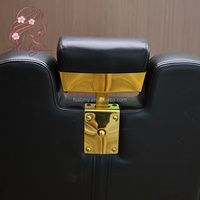 Fauteuil de barbier hydraulique robuste et moderne, structure en acier inoxydable 360° °   Fauteuil de salon pivotant et inclinable pour usage commercial