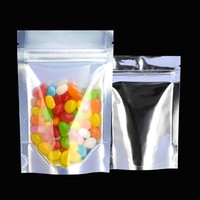 Sachets Doypack Transparents Opaques avec Fermeture Ziplock, Sacs en Aluminium Mylar Argentés avec Fenêtre de Présentation