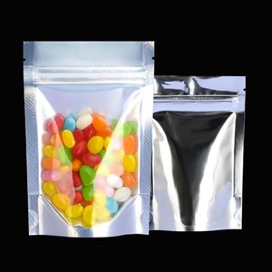 Đứng lên túi trong suốt mờ đục Ziplock bao bì túi nhôm lá Mylar Bạc Zip khóa aluminized hiển thị Túi cửa sổ - Product Image 1