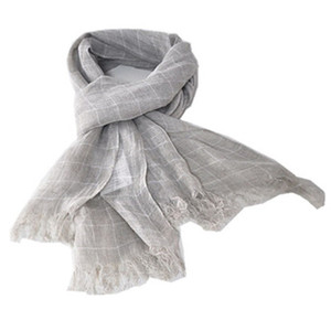 Sciarpa Hijab Lunga PHOENIX in Lino 100% Blu, Tinta Unita, Traspirante, alla Moda, Estiva, per Donne Arabe, Medio Oriente - Product Image 3